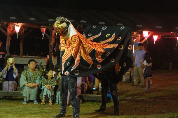 【福地温泉夏まつり（番外編）】ただ今、ひだ路ロビーで獅子が休憩中･･･